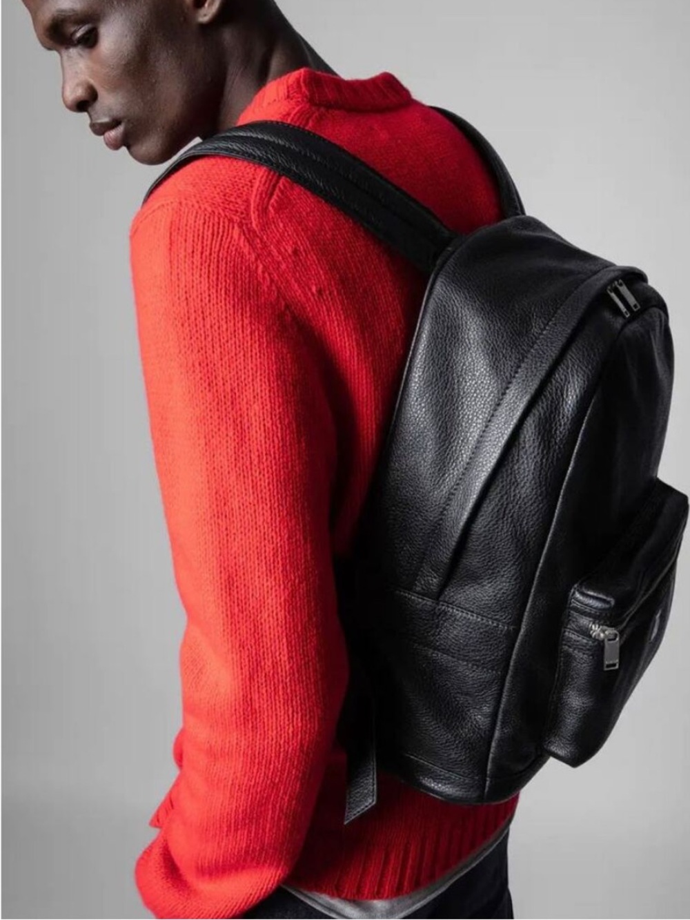 ZADIG&VOLTAIRE Black Leather Backpack - Sleek Everyday Carry